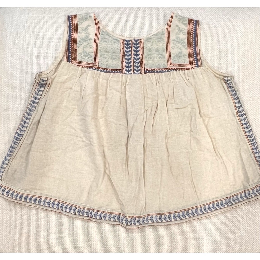 Chelsea & Violet White Embroidered Blouse Sleeveless X-Small